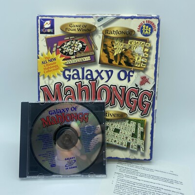 GALAXY OF MAHJONGG SOLITAIRE, RAHJONGG, CLICKS, GAME OF FOUR WINDS PC 95/98