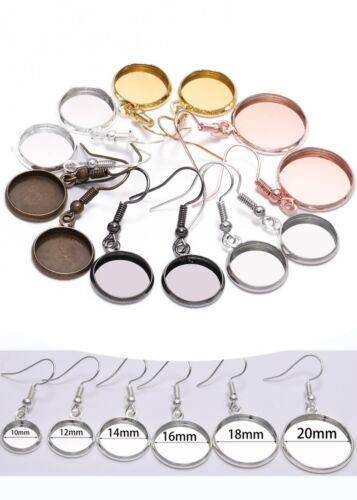 10pcs Trays Blank Earrings Hooks Earring Base Settings DIY Jewelry Accessories - Picture 1 of 11