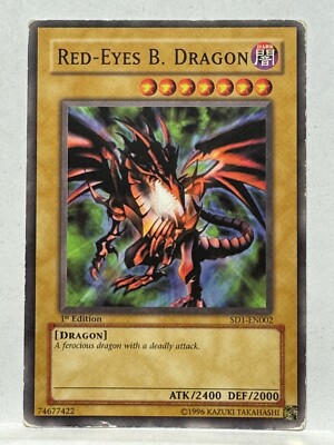 YUGIOH RED-EYES B. DRAGON SD1-EN002 1ST COMMON