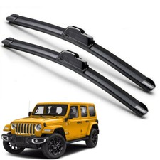 For 2019-2025 Jeep Wrangler JL Windshield Wiper Blades J-HOOK Hybrid Silicone