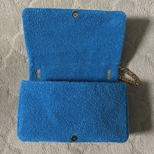 Auth Burberry Brilliant Blue Quilted Terry Medium Lola Shoulder Chain Bag Italy - Picture 8 of 15