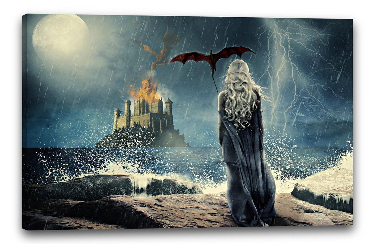 WZMPA Daenerys Targaryen Tragetasche – Wiederverwendbare Einkaufstasche Mit Game Of Thrones-Motiv