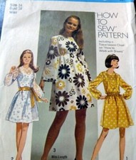 LOVELY VTG 1960s DRESS Sewing Pattern 16/38