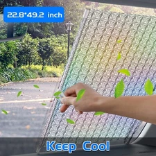 Retractable Car Windshield Shade - UPF 50+ One-Click Roll-Up UV Protection