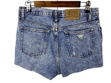Guess Cutoff Shorts Jean Denim Size 33 Cutoffs Distressed Womens Vintage