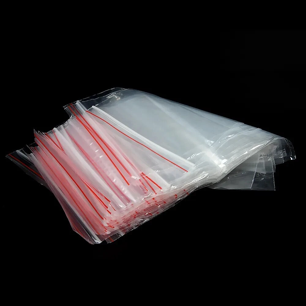 100pcs pack Small Zip Lock Plastic Bags Reseal Transparent Bag Baggie Storage