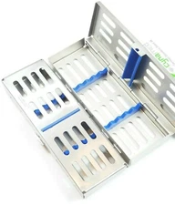 New Dental Sterilization Cassette, Autoclave Tray, Rack, Box,5-Instrument 'Blue'