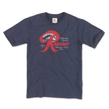 Rainier Naturally Brewed Classic Logo T-Shirt Blue