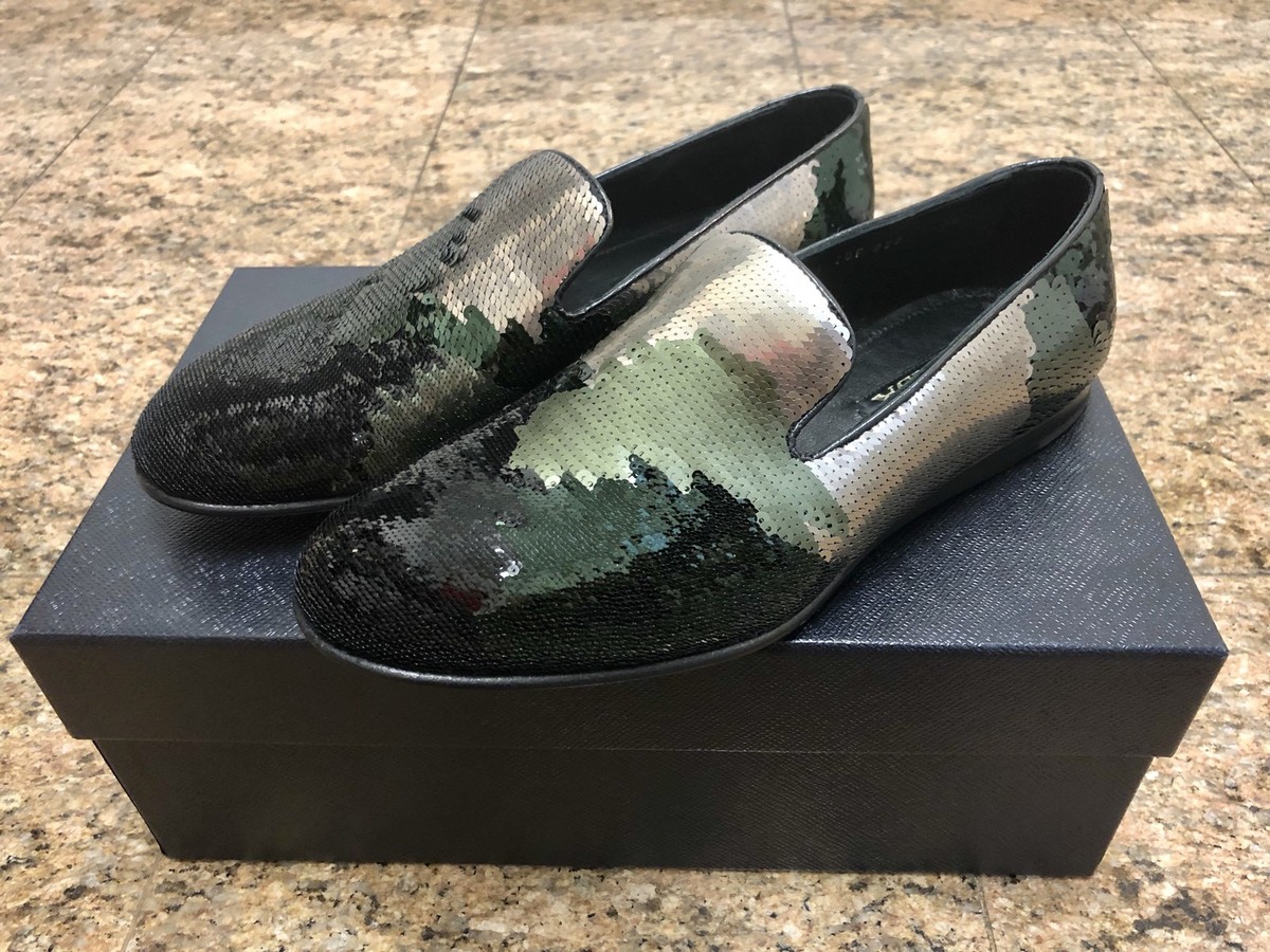 PRADA Camouflage Sequin Paillettes Loafers | eBay