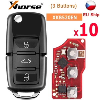 10x Xhorse XKB520EN For B5 Remote Key 3 Buttons For VVDI Key Tool Max Pro /VVDI2