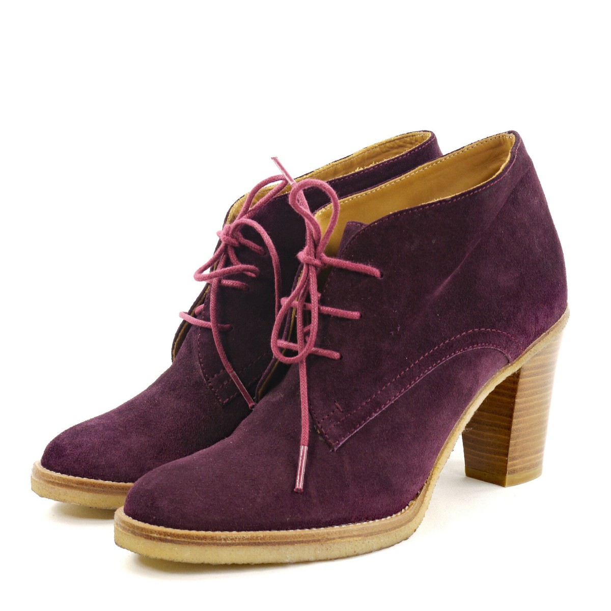NEW RALPH LAUREN PURPLE LABEL Suede Leather Lace-Up Ankle Boots