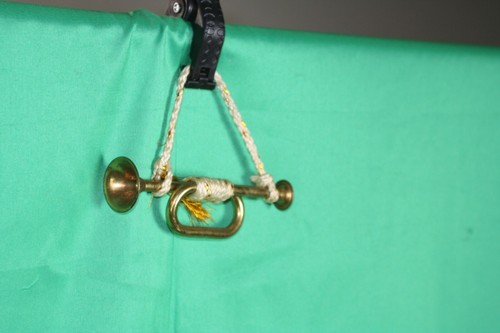 vintage brass bugle ornament 5" long - Picture 2 of 2