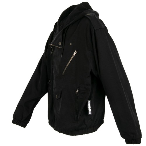 Moschino Couture Logo Nylon Biker Jacket Black 50 M L - Picture 4 of 9
