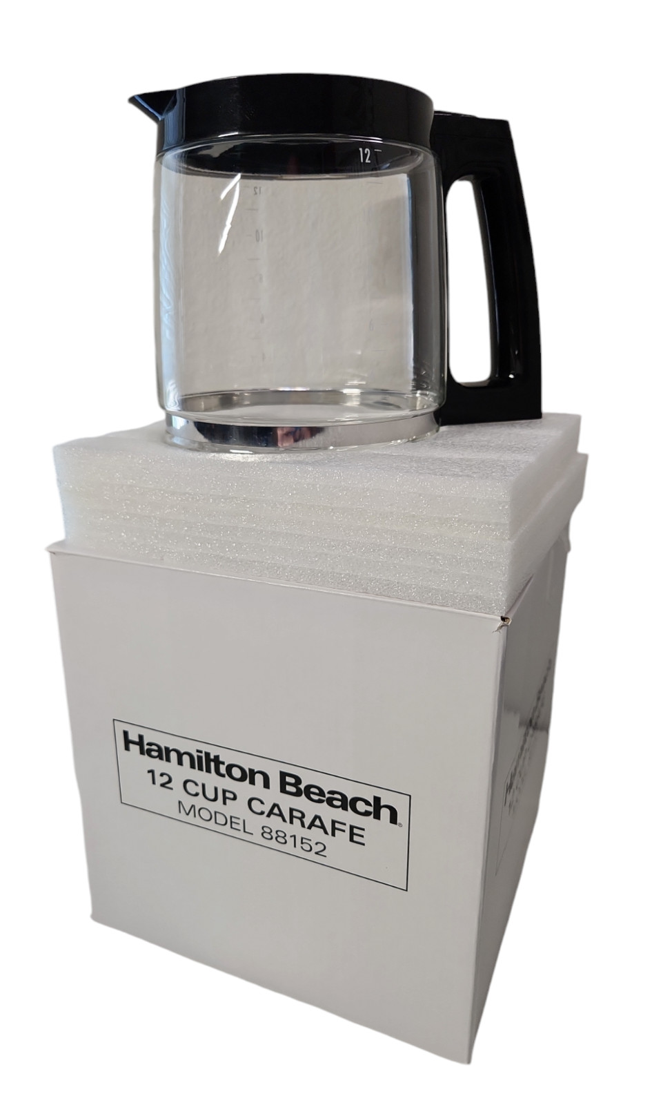 Hamilton Beach 12 Cup Glass Carafe for Model 43255, 88152, 990117800 NEW