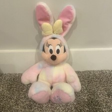 Disney Store Minnie Mouse Easter Bunny Plush 18" Pastel Tie Dye 2020 Collectable