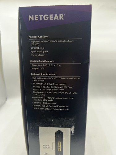 NETGEAR Nighthawk AC1900 WiFi Cable Modem Router - C6900 - Used - Picture 17 of 17
