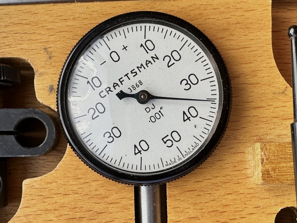 VINTAGE CRAFTSMAN 3868 PLUNGER DIAL INDICATOR TEST SET WITH WOOD ...