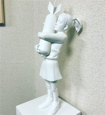 Graffiti Artist BANKSY Bomb Hugger Red White Color Ceramics Art