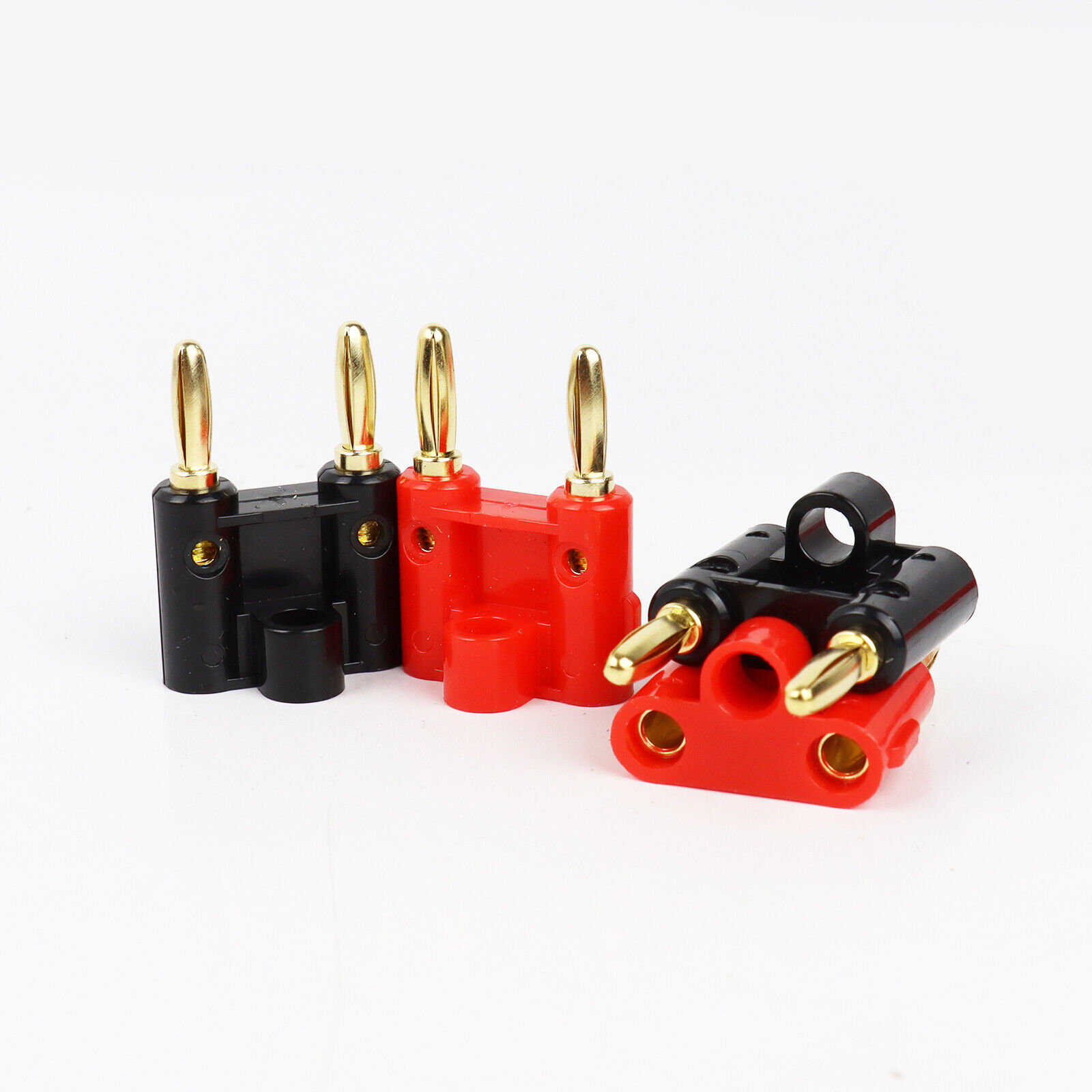 10 Pcs 4mm Gold Plated Dual Banana Plugs Screw Type Speaker Wire Cable Connector