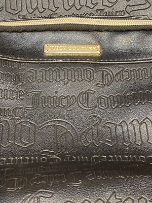 Juicy Couture Black Leather Word Play Backpack / Bag  display picture 3