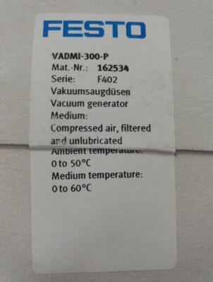 Festo VADMI-300-P 162534 Vacuum Generator New One VADMI300P