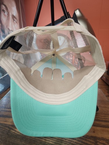 Scenic Automotive Trucker Cap Hat Leather Patch Mesh Back Teal Green Ships FREE - Picture 2 of 6