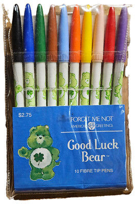 10 Pack Care Bear Fibre Tip Pens From the 1980s