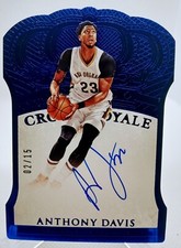 2015-16 Panini Crown Royale Blue Die Cut Auto- Anthony Davis /15 Rare eBay 1/1