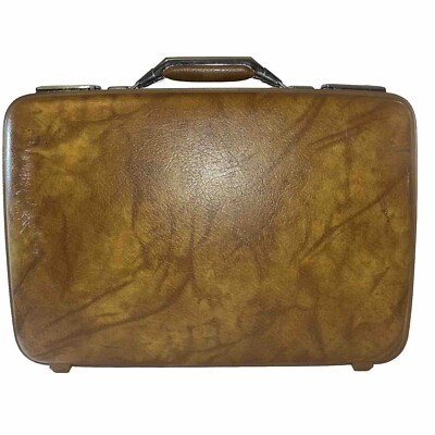 Vintage American Tourister Brown Briefcase Attache Hard Shell Luggage WITH  Keys - Main Image