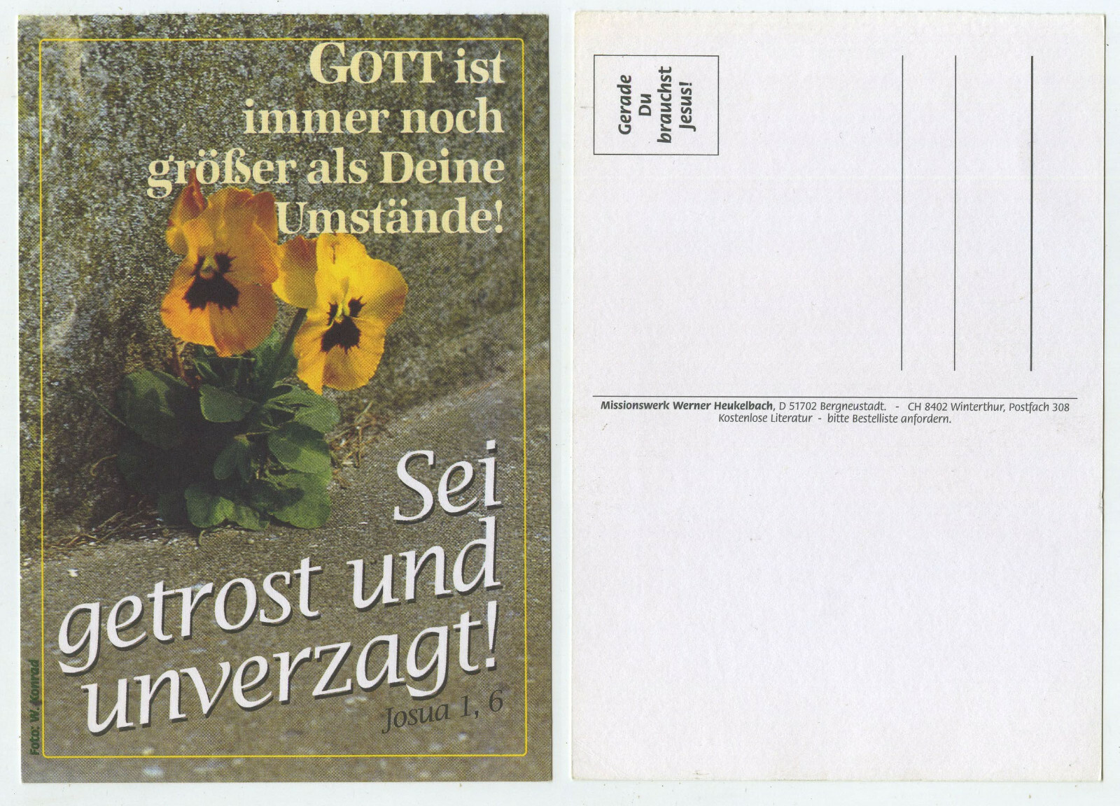 55884 - Josua 1,6 - Sei getrost und unverzagt! - alte Ansichtskarte