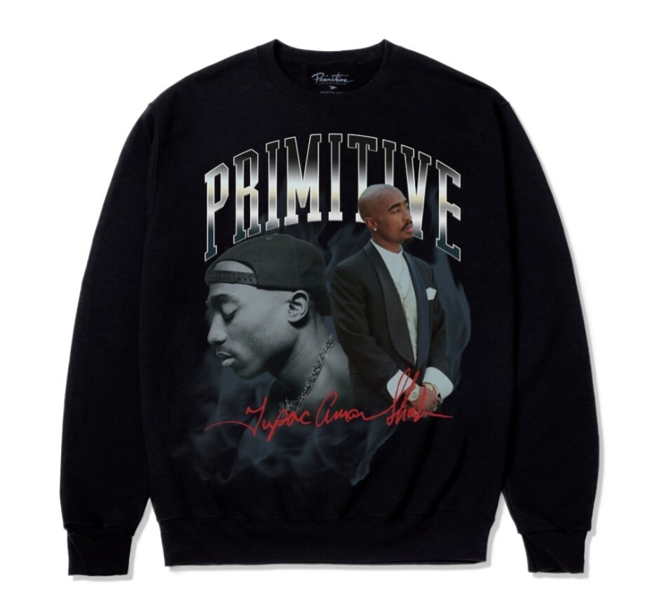PRIMITIVE Men's LEGEND 2PAC Crewneck Sweatshirt - Black