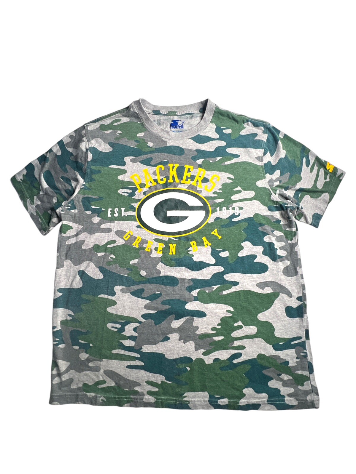 Camo Mens Starter Green Bay Packers Tee Shirt Size Xxl Green And Gray