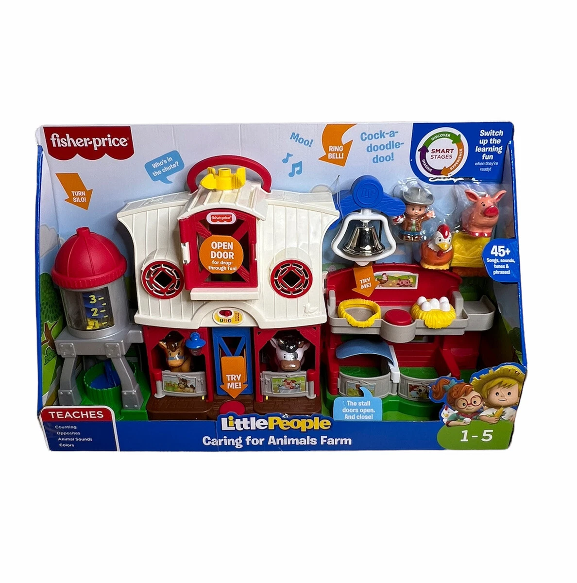 Fisher-Price Little People Caring for Animals Farm Playset Electronic  Toddler Learning Toy