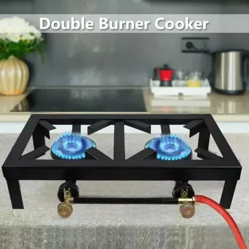 HEAVY Cast Iron Large Gas LPG Burner Cooker Gas Boiling Restaurant Cooking Stove - Picture 1 of 16