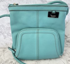 Tiganello Leather Crossbody Bag Turquoise Blue Aqua Beach Spring Purse Travel