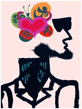 Wall Decor Poster.Fine Graphic Art Design.Butterfly in Mind.Room Home art.447