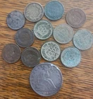 1860 Seated Liberty Half Dollar & (12) Copper Cents Ground Recovery Lot
