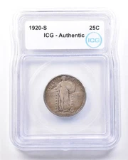 1920-S Standing Liberty Quarter Authentic ICG *7232