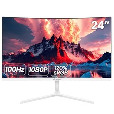 24 Inch Curved Monitor, FHD 1920 1080P 100HZ 120 sRGB Computer Monitors, Na...