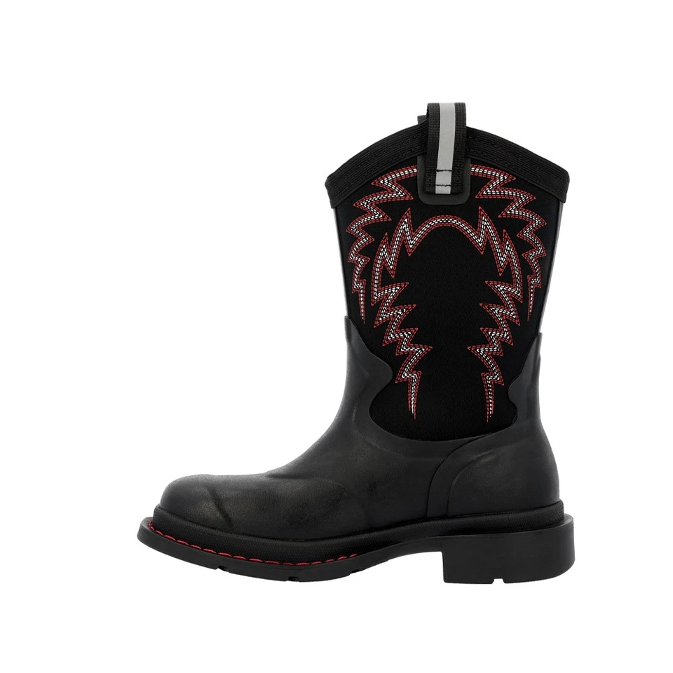 Botas informales negras Muck Boot Chore Western punta redonda tirar de niños pequeños MCHWY Foto 3 de 4