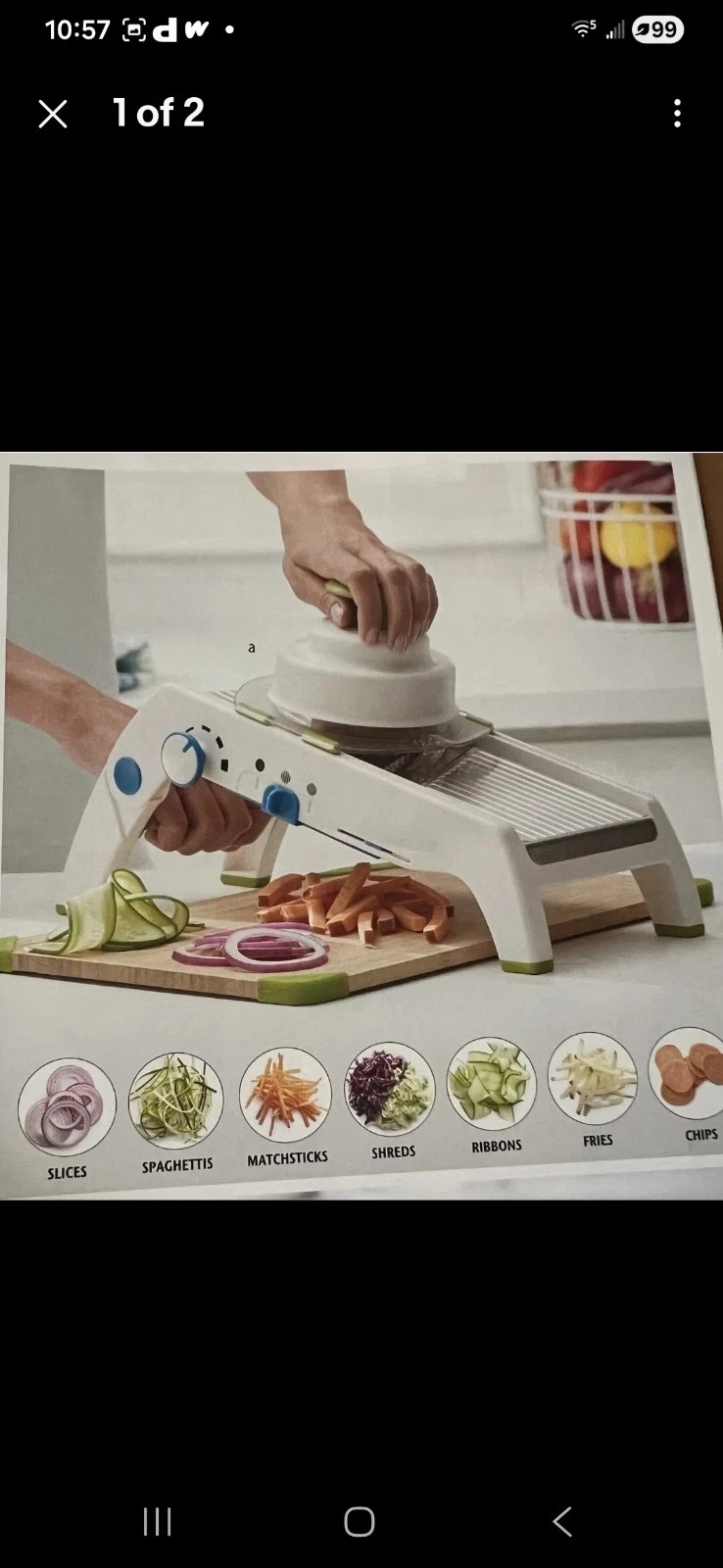 NEW Princess House VIDA SANA Mandoline Slicer, Chopper (Model: 5573)