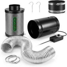 4 Inch Variable Speed Inline Fan Carbon Filter Air Filtration Kit, Quiet Venti