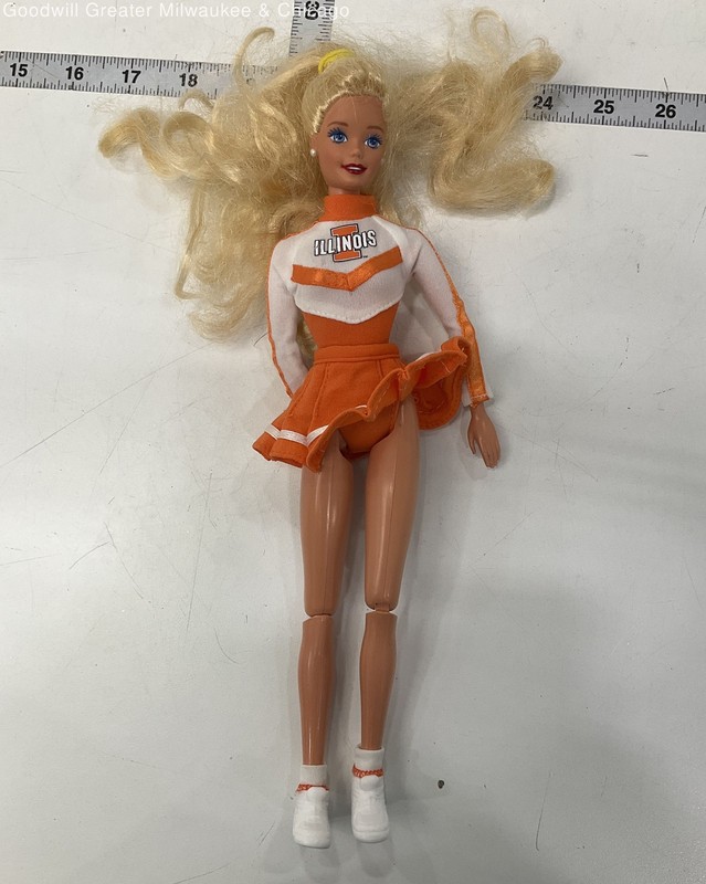 Mattel Blonde Red White Illinois Cheerleader Outfit Barbie Doll Vintage