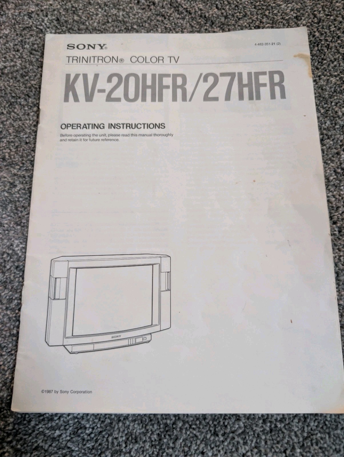 Sony Trinitron | Original Operating Instructions Manual | KV-20HFR/27HFR