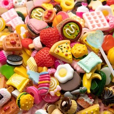 Slime Charms Food Cute Set - Mixed Lot Assorted Resin 10mm-25mm, A 100