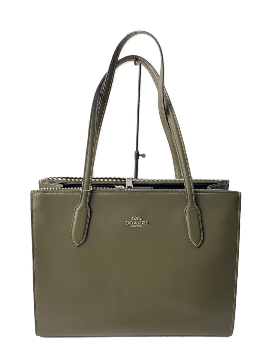 COACH genuine leather KHK plain tote bag