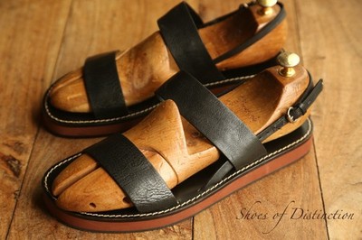 Gucci GG schwarze Leder-Sandalen Slipper Flip-Flops Herren UK 8,5 E US 9,5