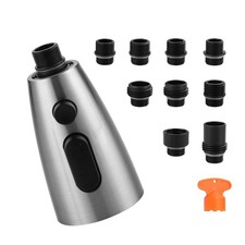 Kitchen Faucet Head Replacement Brushed Nickel, 3 Function Pull Out Spray Noz...