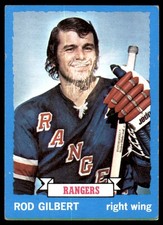 1973-74 TOPPS ROD GILBERT NEW YORK RANGERS #88 VG (FAKE BEARD DRAWN)