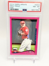 2014 Topps Update Mike Trout Mother's Day Hot Pink US54 PSA 8 - /50